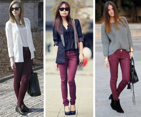 calça feminina cor vinho 1