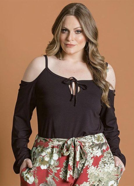 blusa ombro vazado plus size 1