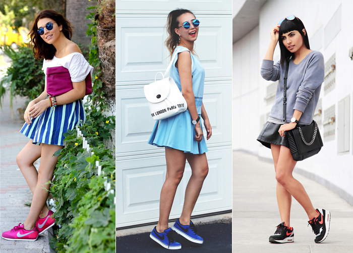 look com tenis nike feminino