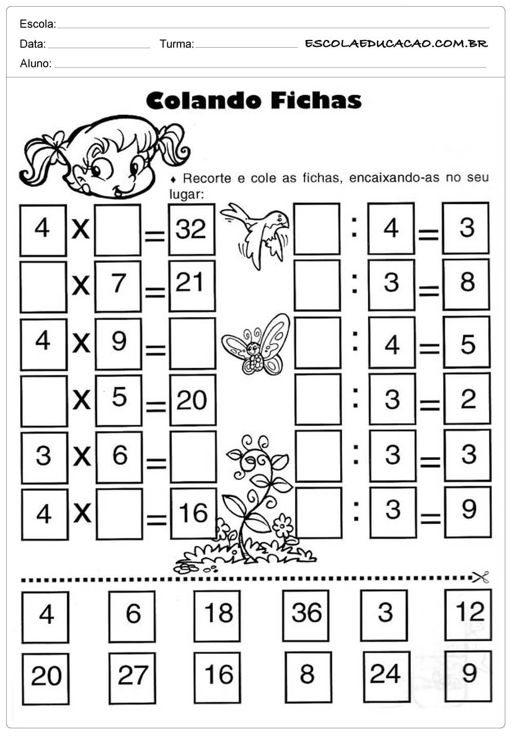 Atividades De MultiplicaÇÃo Para Imprimir Para Alunos