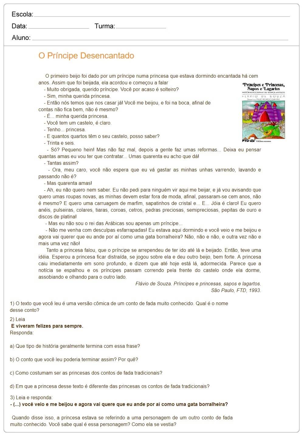 Interpretação De Texto 4 Ano Fundamental - BRAINSTACK