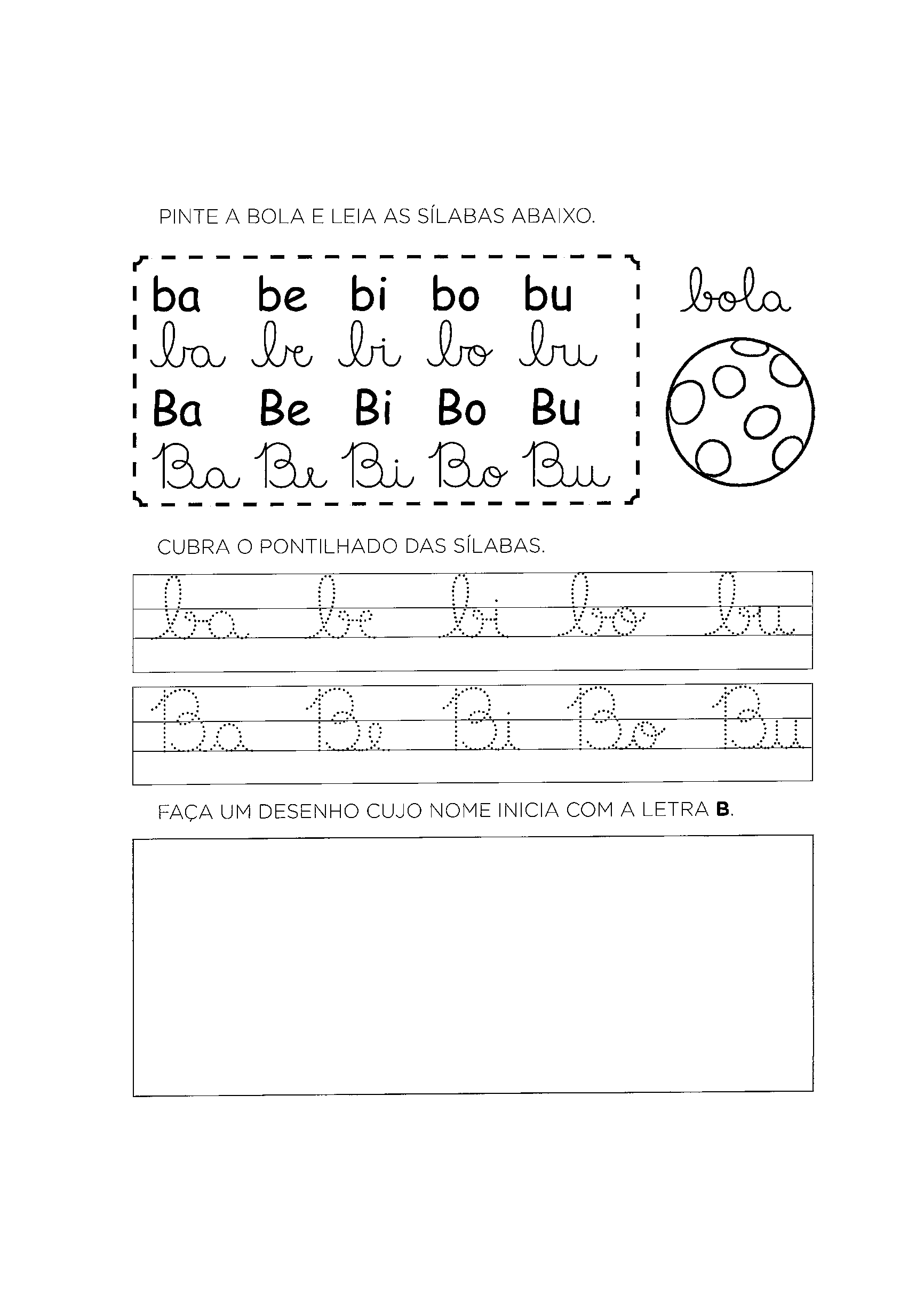 sÍlabas com b ba be bi bo bu para alfabetização