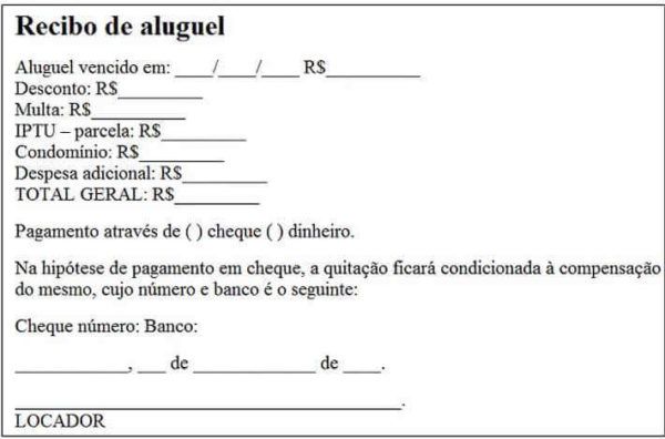 Modelo De Recibo De Aluguel Para Imprimir 15 Opções