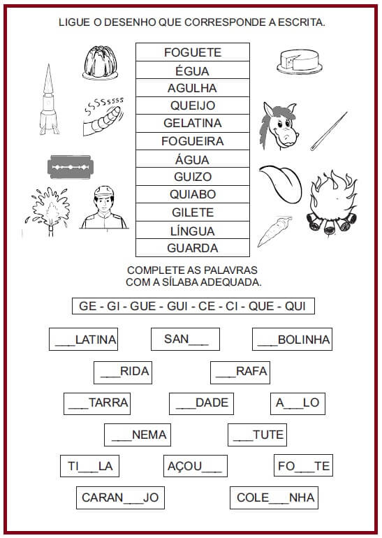 Atividades Palavras Com Gu Ou Qu Para Baixar - Gambaran